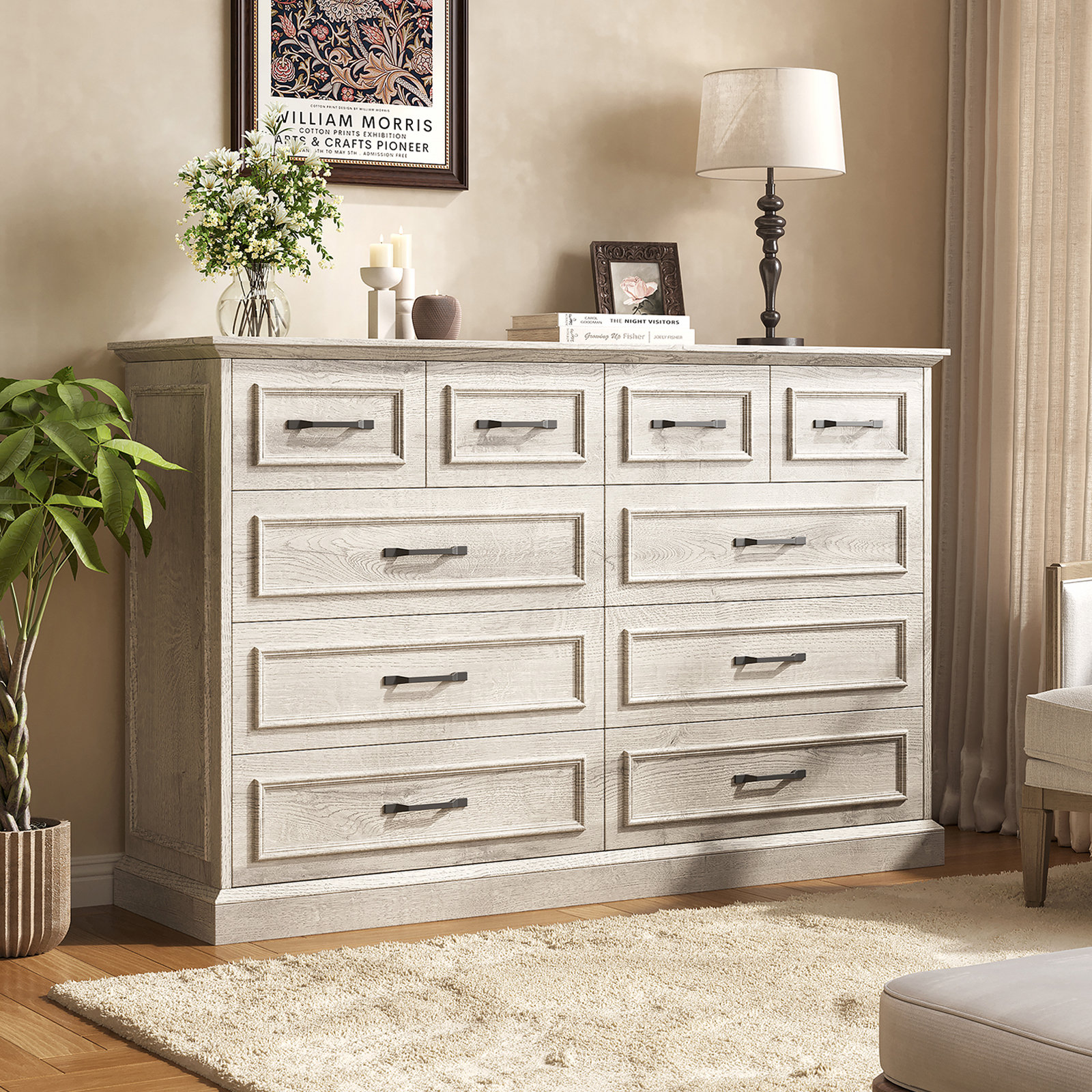 55''+W+Farmhouse+10-Drawer+